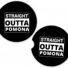 Straight Outta Pomona USA State City Sandstone Car Cup Holder Coaster Set