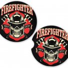 Skulls Firefighter First In Sandstone Car Cup Holder Coaster Set