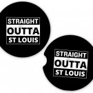Straight Outta St Louis USA State City Sandstone Car Cup Holder Coaster Set