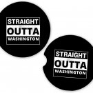Straight Outta Washington State City Sandstone Car Cup Holder Coaster Set
