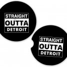 Straight Outta Detroit USA State City Sandstone Car Cup Holder Coaster Set