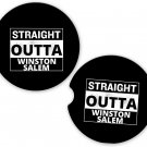 Straight Outta Winston Salem State City Sandstone Car Cup Holder Coaster Set
