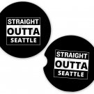 Straight Outta Seattle USA State City Sandstone Car Cup Holder Coaster Set