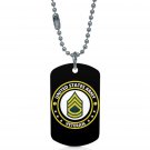 US Army Sergeant First Class SFC E7 Veteran Dogtag Pendant Necklace Keychain