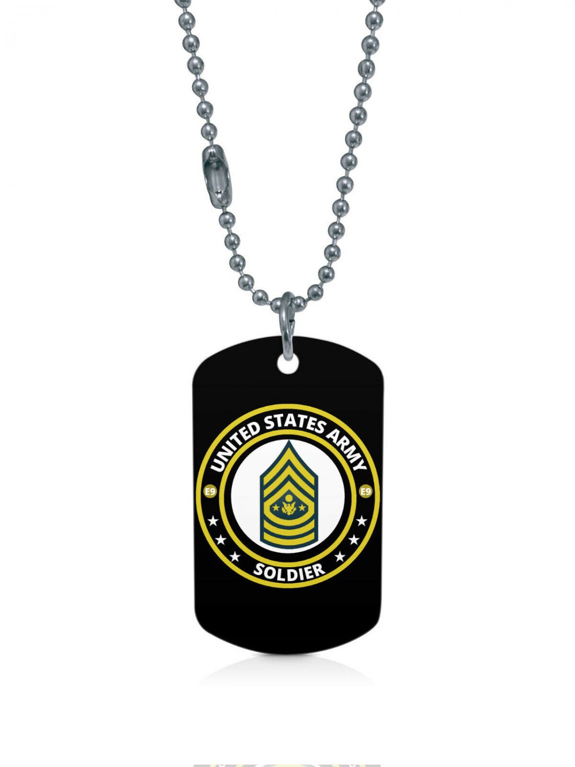 US Sergeant Major Army SMA Soldier Dogtag Pendant Necklace Keychain