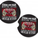 Veteran Strong and Brave Set of 2 Coaster Set of 2 Coasters Car Cup Holder