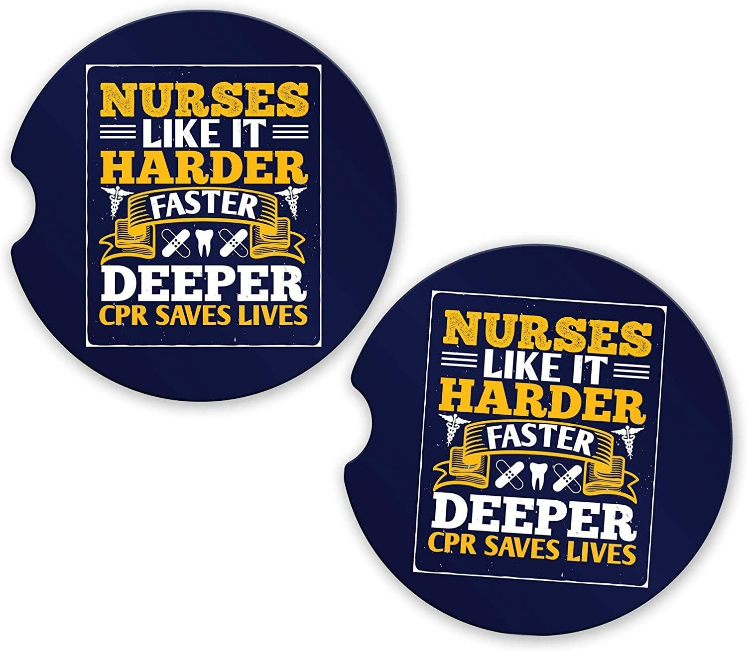 Nurse Nursing Nurse Like It Harder | Set of 2 Matching Coasters Car Cup Holders