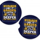 Nurse Nursing Nurse Like It Harder | Set of 2 Matching Coasters Car Cup Holders
