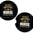 Nurse Nursing Awesome | Set of 2 Coasters Car Cup Holder