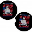 Military Veteran Enlistment Set of 2 Coaster Set of 2 Coasters Car Cup Holder