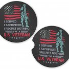 Military Veteran I Served Set of 2 Coaster Set of 2 Coasters Car Cup Holder