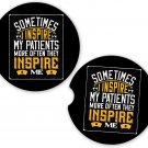 Nurse Nursing Inspire My Patients | Set of 2 Matching Coasters Car Cup Holders