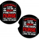 Nurse Nursing Sexy Freaking Nurse | Set of 2 Matching Coasters Car Cup Holders