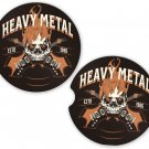 Skulls Heavy Metal Sandstone Car Cup Holder Coaster Set