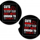 Nurse Nursing Stop Your Heart | Set of 2 Matching Coasters Car Cup Holders