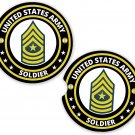 Army Soldier E9 SGT Major Set of 2 Coaster Set of 2 Coaster Car Cup Holder