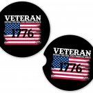 US Military 1776 Bill for Freedom Set of 2 Coasters Car Cup Holder