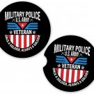 US Army Military Veteran Military Police #1 Set of 2 Coasters Car Cup Holder