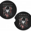 US Military America Veteran Set of 2 Coasters Car Cup Holder