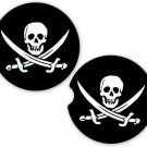 Pirate Flag Skull  | Set of 2 Matching Coasters Car Gift Cup Holders