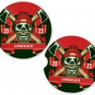 Skulls Lumber Jack Sandstone Car Cup Holder Coaster Set