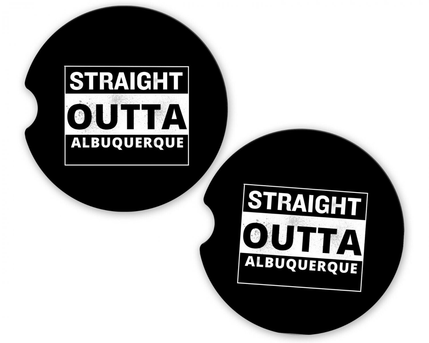 Straight Outta Albuquerque  USA State City Sandstone Car Cup Holder Coaster Set