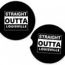 Straight Outta Louisville USA State City Sandstone Car Cup Holder Coaster Set