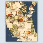 Vintage Italy Food Map,  Italian Gifts, Kitchen Wall Decor