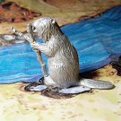 Marx Beaver, North American Wild Animals Series, Silver-colored, Recast Marx Beaver, North American Wild Animals Series, Silver-colored, Recast