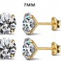 2pair 4ct 7mm moissanite earrings yellow gold plated silver