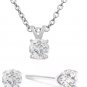 1/4 Diamond Pendant with Matching Earrings in 10k Wt Gold