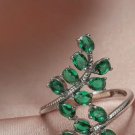Luxury Emerald Green Zircon Leaf Shape g Rings Fashion