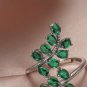 Luxury Emerald Green Zircon Leaf Shape g Rings Fashion
