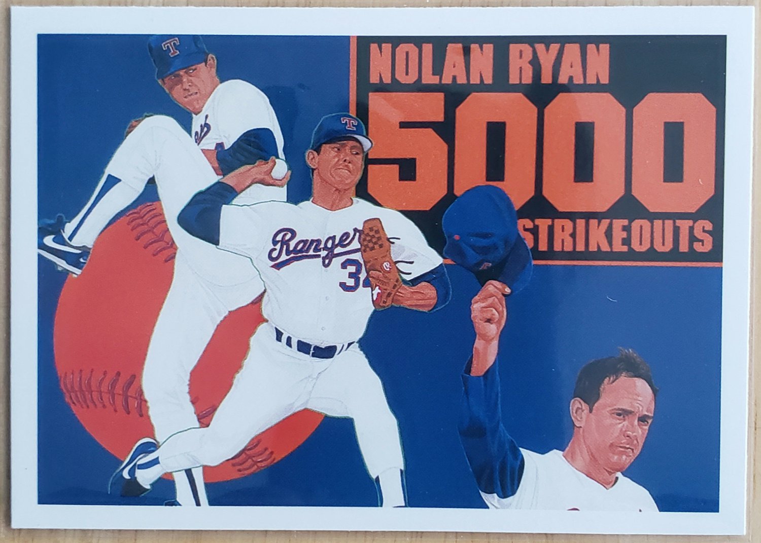 UPPER DECK 1990 NOLAN RYAN TEXAS RANGERS 5000TH STRIKEOUTS #34 HoF
