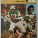 1977 SPORTSCASTER CARD JOE NAMATH NEW YORK JETS HOF  PRINTED IN ITALY