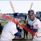 MICKEY MANTLE HANK AARON 1957 WORLD SERIES AT YANKEE STAUDIUM HALL OF FAME