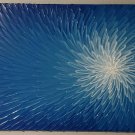 24X48 Hand Painted Modern Blue White Flower Oil Painting Textured Bright Blue)