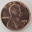 1993 LINCOLN MEMORIAL MINT MARK D 1 CENT PENNY COIN EXCELLENT