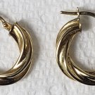 VINTAGE 14K ITALY GOLD TWISTED HOOP EARRINGS 20MM EXCELLENT