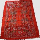 VINTAGE 1990'S RED CHINESE TAPESTRY 54"X72" CHILDREN DRAGONS FESTIVAL VINTAGE 1990'S RED CHINESE TAPESTRY 54"X72" CHILDREN DRAGONS FESTIVAL