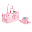 Miniature Crib Bed And Wooden Horse