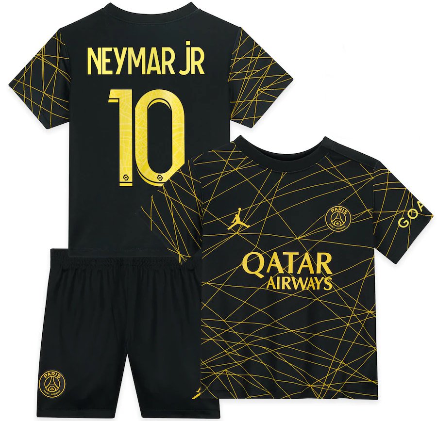 NEYMAR JR 10 Paris Saint Germain Kids 4th Fourth Shirt Jersey 2223