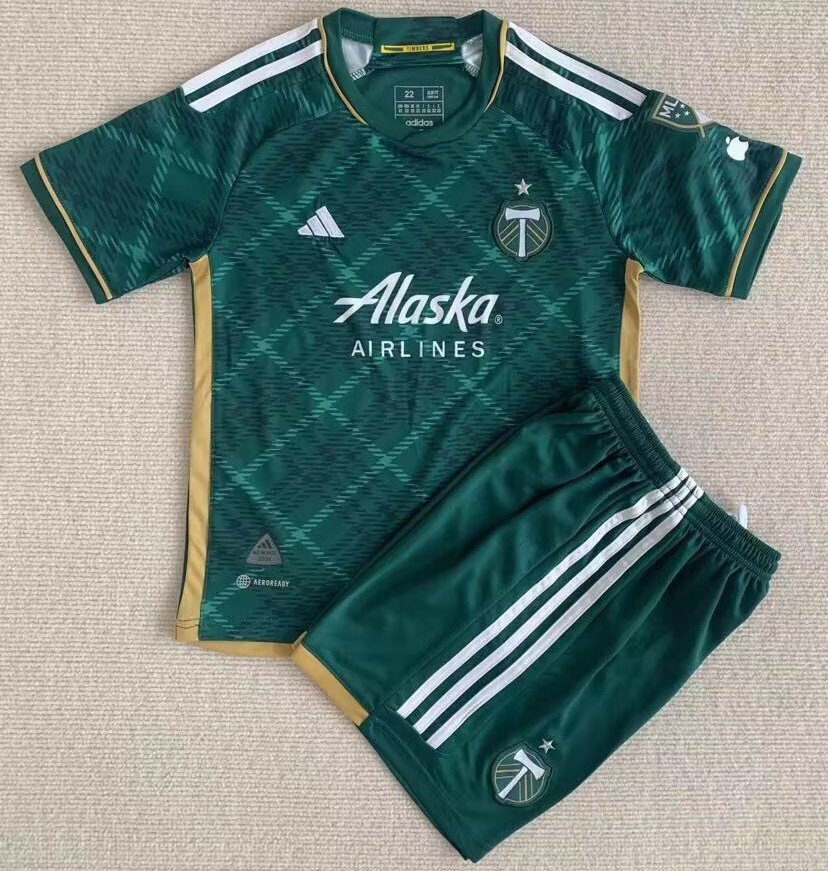 Kids Portland Timbers Home Shirt Jersey Kit 2324 Youth Soccer Football