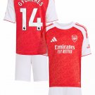 Kids GYÖKERES #14 Arsenal Home Shirt Jersey Kit 25-26 Youth Soccer Football 2025-2026