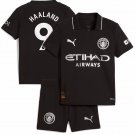Kids HAALAND #9 Manchester City Away Shirt Jersey Kit 25-26 Youth Soccer Football 2025-2026