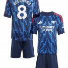 Kids ØDEGAARD #8 Arsenal Away Shirt Jersey Kit 25-26 Youth Soccer Football 2025-2026