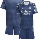 Kids Real Madrid Away Shirt Jersey Kit 25-26 Youth Soccer Football 2025-2026