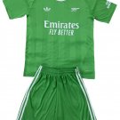 Kids Arsenal FC Green Goalkeeper Shirt Jersey Kit 25-26 Youth Soccer Football 2025-2026