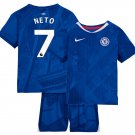 Kids NETO #7 Chelsea Home Shirt Jersey Kit 25-26 Youth Soccer Football 2025-2026