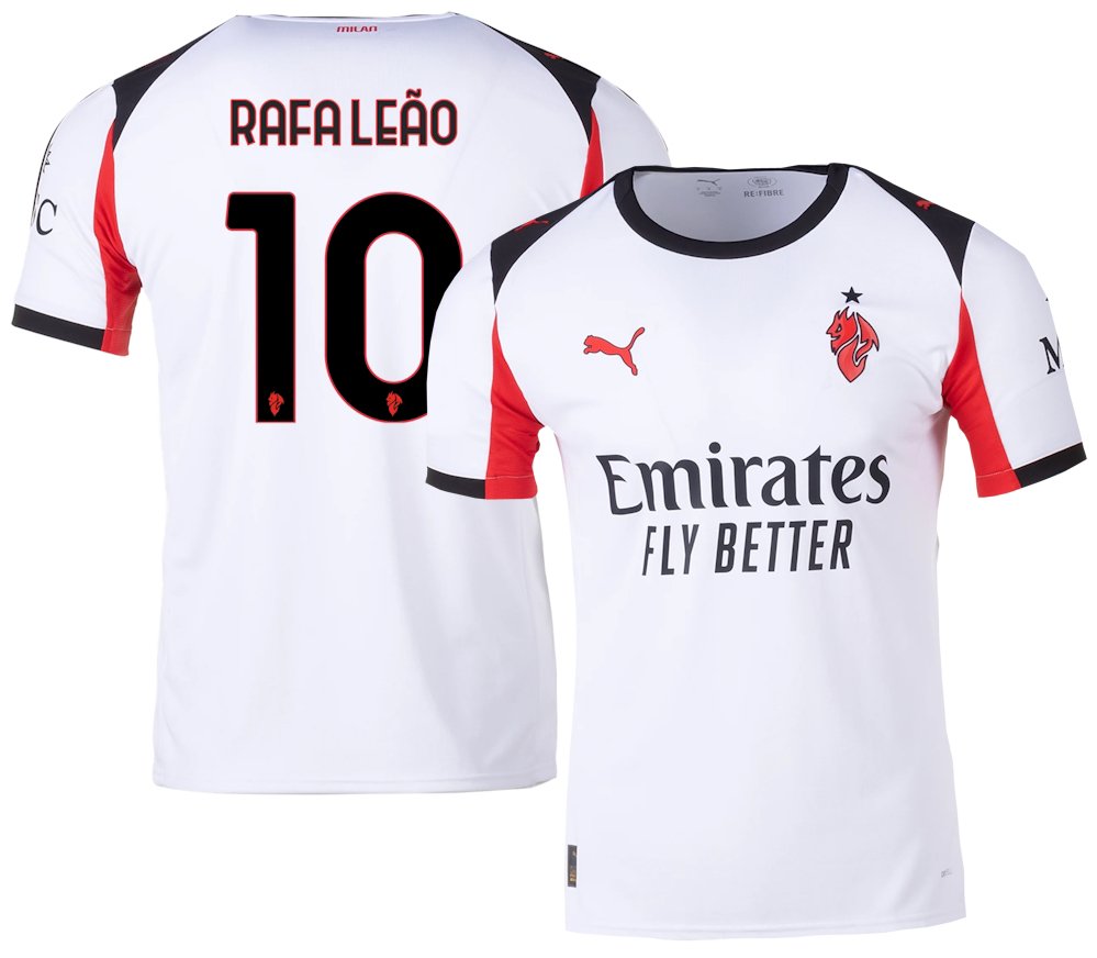 RAFA LE&Atilde;�O #10 AC Milan Men Away Shirt Jersey 25-26 Soccer Football 2025-2026